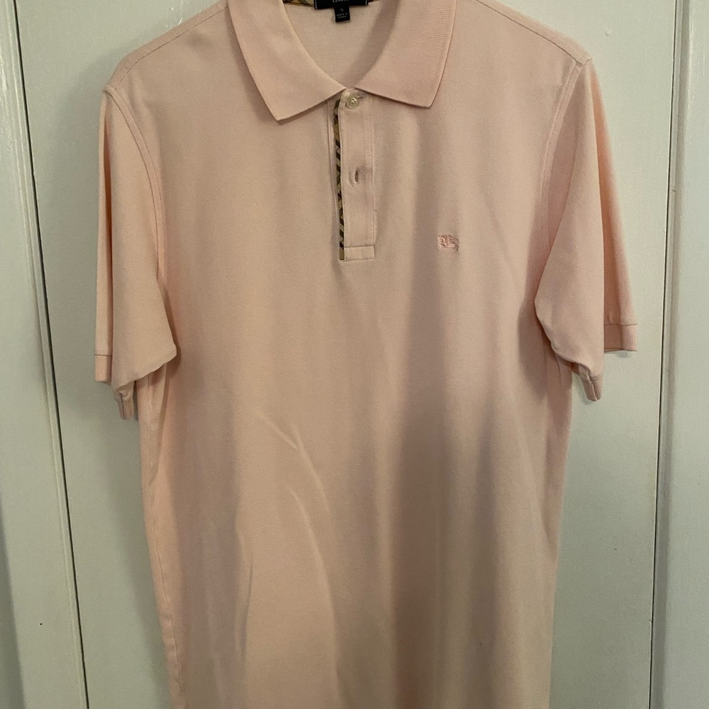 Men’s small pink Burberry shirt.